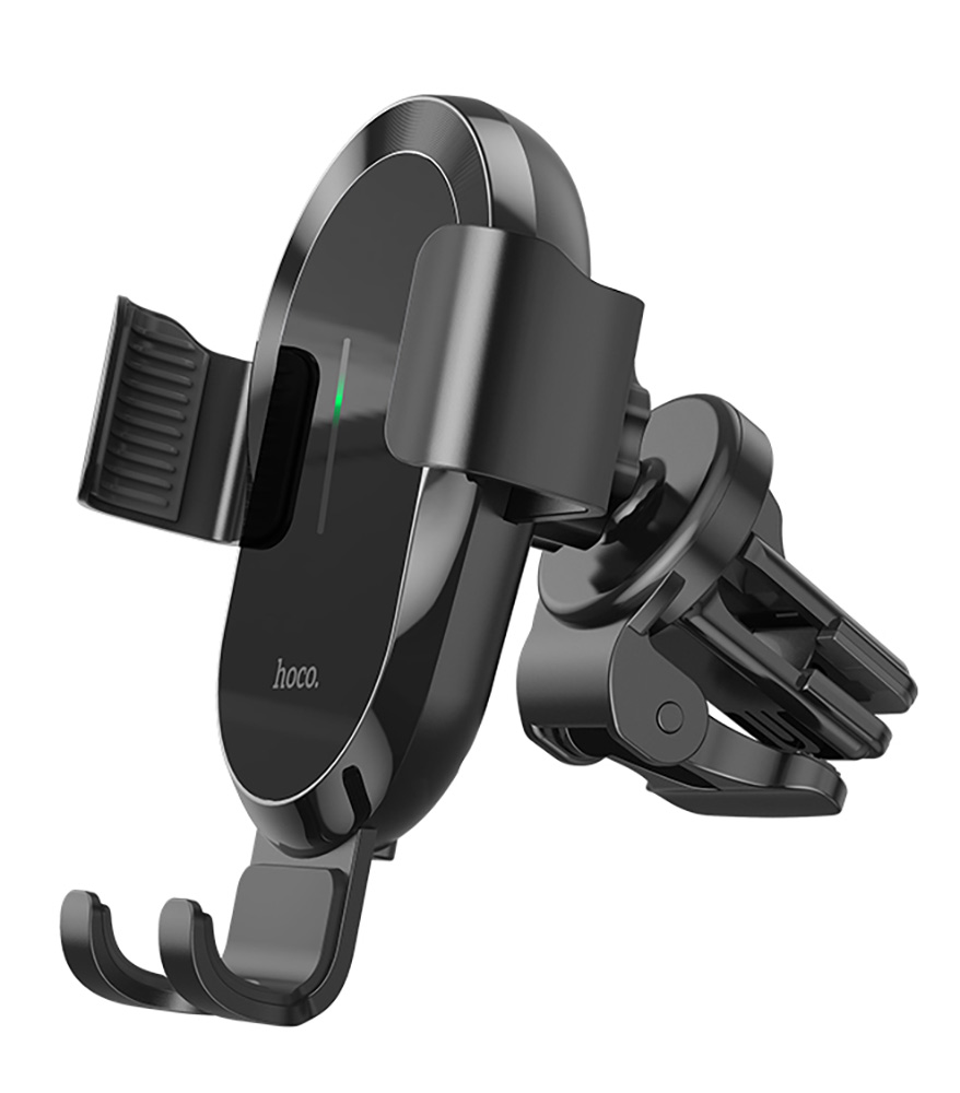 держатель с беспроводной зарядкой Hoco CA105 Guide three-axis linkage wireless charging car holder black