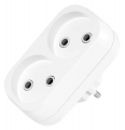 тройник электрический MAKEL MIMOZA на 2 гнезда б/з 10030 белый
