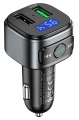 FM трансмитер с bluetooth Hoco E67 Fighter QC3.0 car BT FM transmitter black