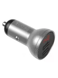 автомобильная зарядка в прикуриватель с дисплеем Baseus Digital Display Dual USB 4.8A Car Charger 24W silver