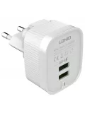 зарядное устройство LDNIO A201 2USB + кабель USB - micro USB white