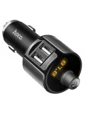 автомобильная зарядка с bluetooth FM трансмиттером Hoco E19 Smart vehicle mounted bluetooth FM launcher metal grey