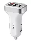 автомобильное зарядное устройство с дисплеем Hoco Z3 2USB LCD car charger white