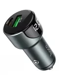 автомобильная зарядка c дисплеем Hoco Z42 Light road dual port digital display PD20W+QC3.0 car charger black