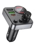 зарядка для телефона в машину с FM трансмиттером Hoco E86 Alegria 48W dual port PD30W+QC3.0 car BT FM transmitter black