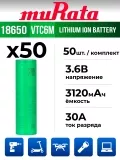 литиевый аккумулятор Murata US 18650 VTC6M 30A 3000mAh 50 шт. 