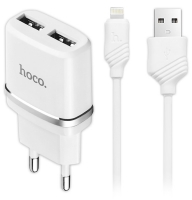 зарядное устройство Hoco C12 Smart dual USB charger 2.4A + Lightning cable зарядное устройство Hoco C12 Smart dual USB charger 2.4A + Lightning cable