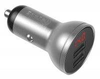 автомобильная зарядка в прикуриватель с дисплеем Baseus Digital Display Dual USB 4.8A Car Charger 24W