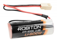 литиевая батарейка с коннектором HU-2 Robiton ER 18505-HU2 литиевая батарейка с коннектором HU-2 Robiton ER 18505-HU2