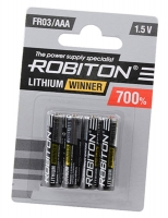 литиевые батарейки (4 шт.) Robiton WINNER R-FR03/AAA-BL4 литиевые батарейки (4 шт.) Robiton WINNER R-FR03/AAA-BL4