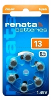 батарейка 13 для слуховых аппаратов Renata ZA13/PR48-6BL
