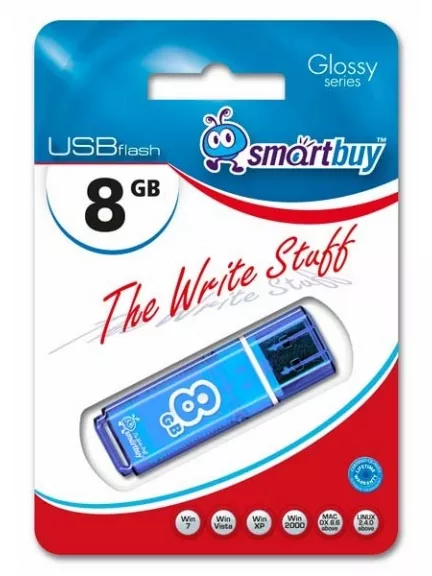флешка USB SmartBuy Glossy series 8Gb