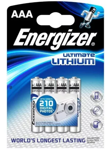 батарейки Energizer LR03/L92/AAA Lithium-4BL