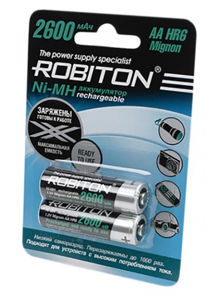 аккумулятор Robiton 2600 mAh R6/AA RTU-2BL