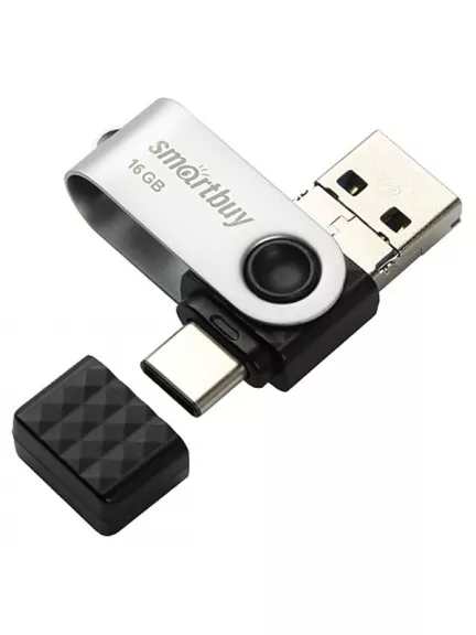 USB флешка с microUSB и type C SmartBuy TRIO 3-in-1 OTG 3.0 16GB