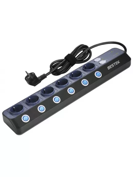 сетевой фильтр на 6 розеток Bestek EU power strip  MRJ6404
