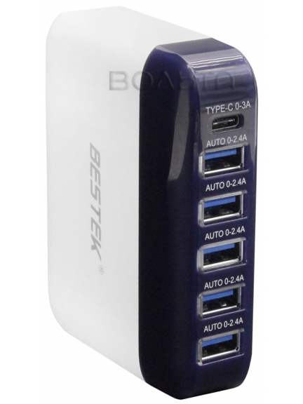 зарядное устройство USB 6 портов Bestek Multi-port USB charger MRU060C