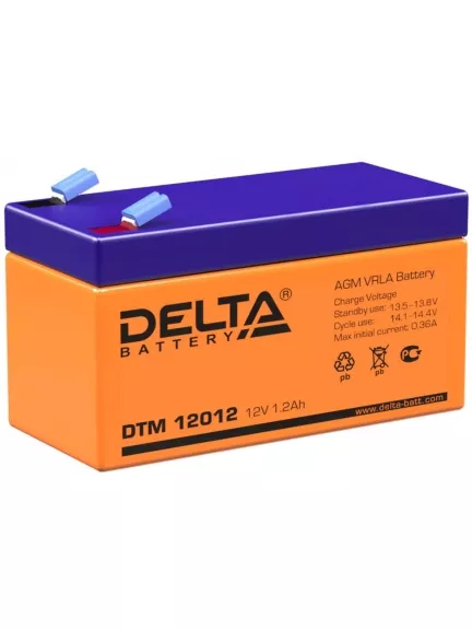 свинцово кислотный аккумулятор Delta DTM 12012