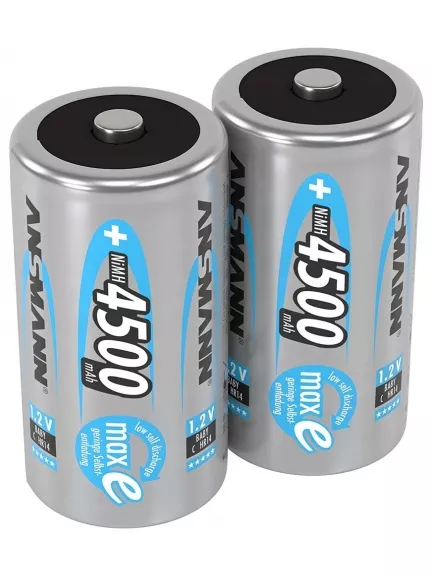 аккумуляторы (2 шт.) Ansmann 4500 mAh maxE R14/C-2BL
