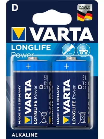 батарейки (2 шт.) Varta LR20/D LONGLIFE Power 2BL
