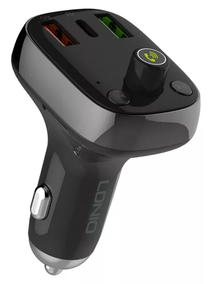 автомобильная зарядка с bluetooth FM трансмиттером LDNIO C704Q