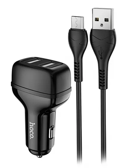 автомобильное зарядное устройство Hoco Z36 Leader 2USB 2.4A + micro cable
