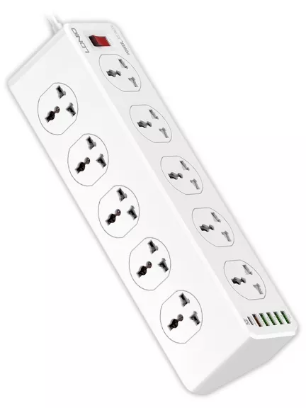 сетевой фильтр LDNIO SC10610 5USB*1TypeC*10 розеток 2м