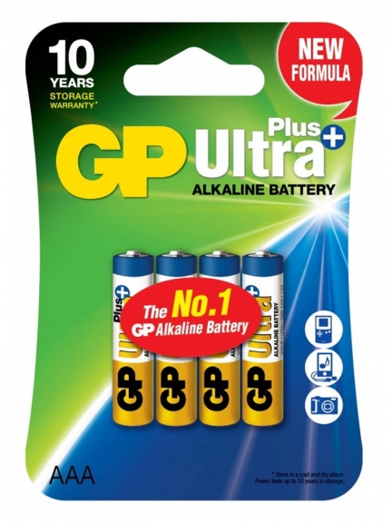 батарейки (4 шт.) GP Ultra Plus LR03/AAA-BL4
