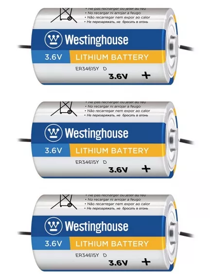 литиевые промышленные батарейки Westinghouse ER 34615Y (D) axial wires 3шт.