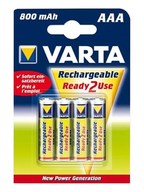 аккумулятор Varta 800 mAh R03/AAA Ready2Use-4BL 
