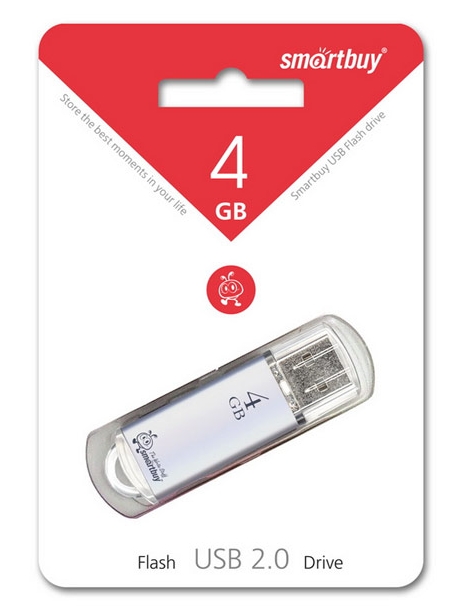 флешка USB SmartBuy V-Cut 4GB silver