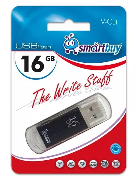 флешка USB SmartBuy V-Cut 16GB black