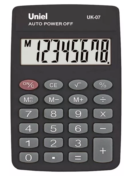 карманный калькулятор Uniel UK-07 black