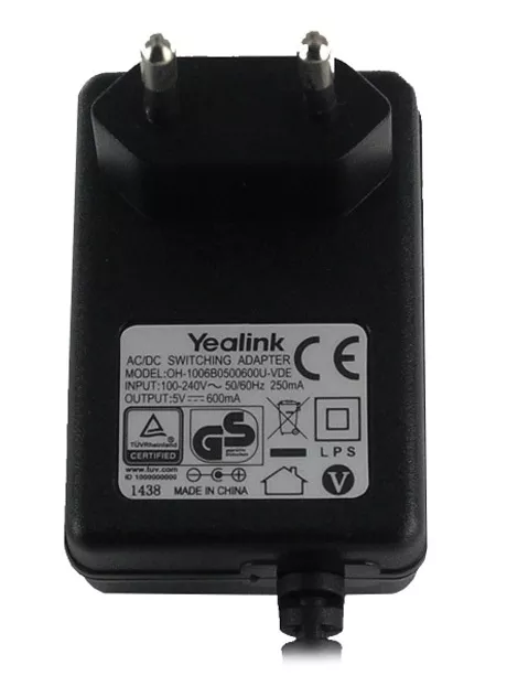 блок питания Yealink для T19/T21/T21 E2/W52P 5VDC, 600mA 