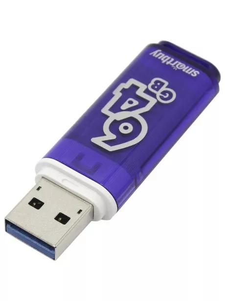 флешка USB 3.0 SmartBuy Glossy series 3.0  64Gb dark blue