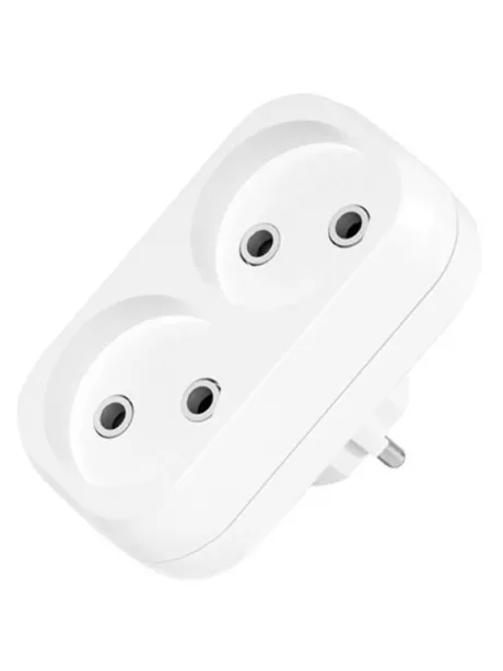 тройник электрический MAKEL MIMOZA на 2 гнезда б/з 10030 белый