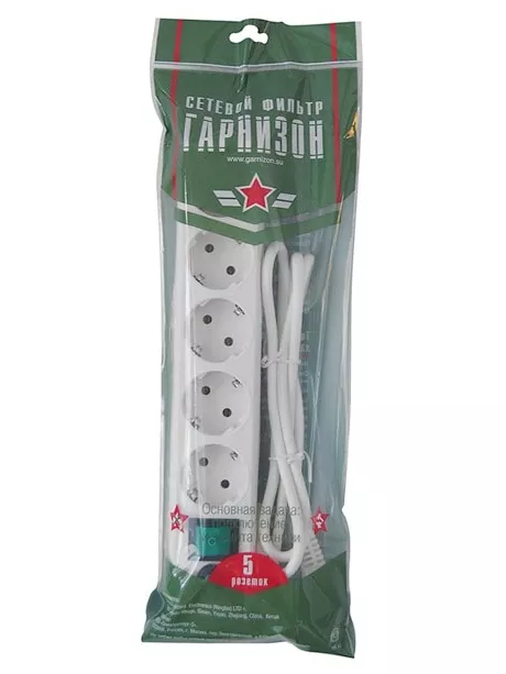 сетевой фильтр Гарнизон EHL-5 1,4 м/5 розеток белый