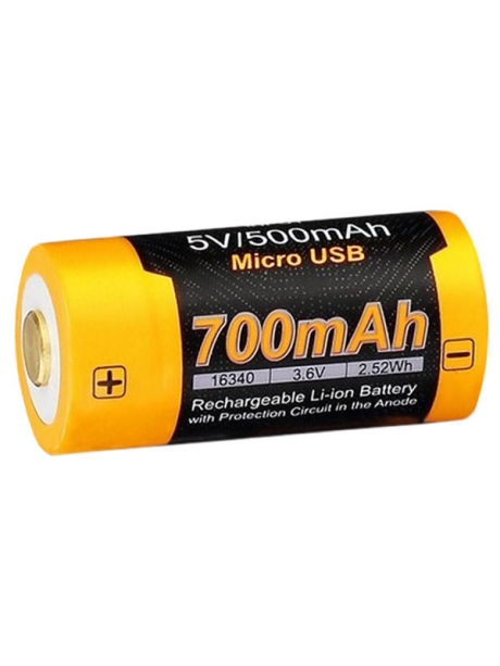 аккумулятор с USB портом Fenix Li-ion 16340 USB 700mAh 