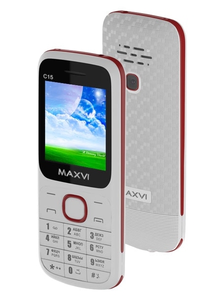 мобильный телефон Maxvi C15 white-red