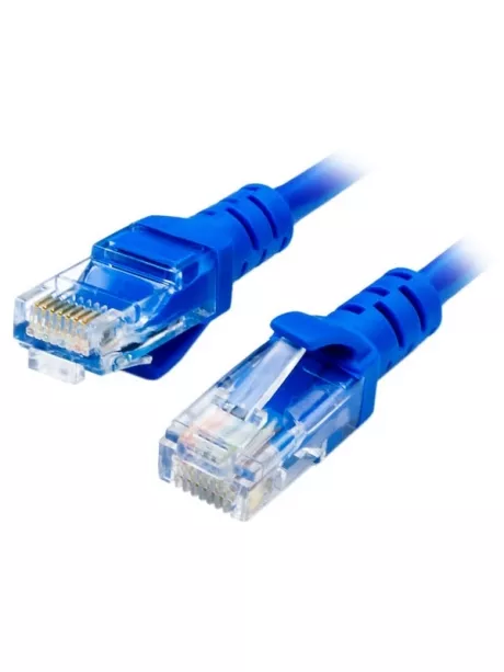 патч-корд ATcom UTP, 0.5 m, литой, RJ45, Cat.5e синий