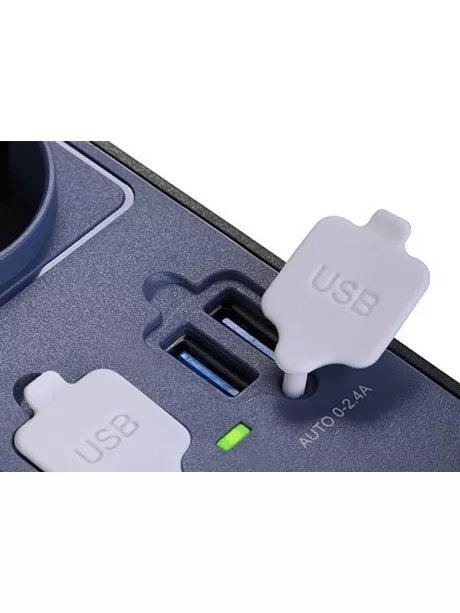 сетевой фильтр на 6 розеток Bestek EU power strip  MRJ6404 black blue