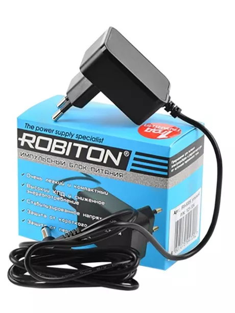 блок питания для радиотелефонов Robiton ID6-500S угловой 5,5x2,1/15 (-) черный