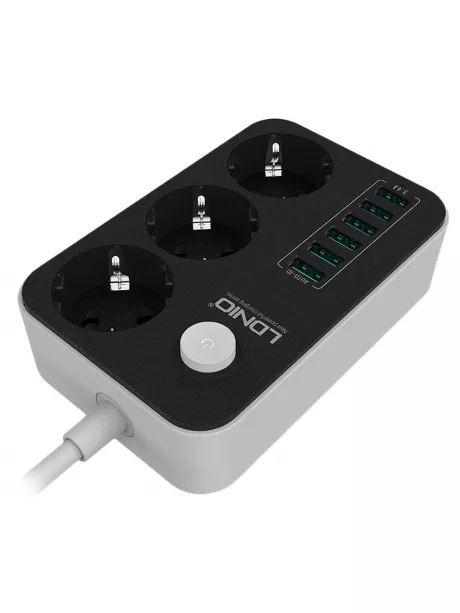 сетевой фильтр с USB LDNIO SE3631 6USB*3 розетки 1,6м grey