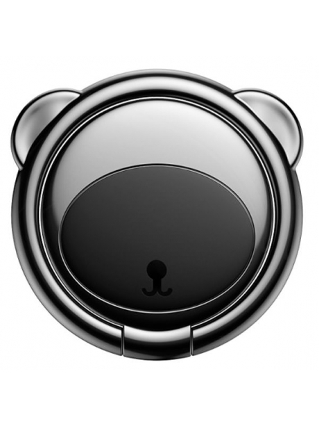 попсокет на телефон Baseus Bear Finger Metal Ring Grip Stand Holder black