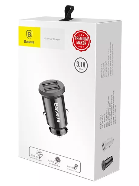 автомобильное зарядное устройство Baseus Grain black