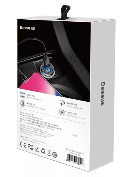 автомобильное зарядное устройство Baseus Grain black
