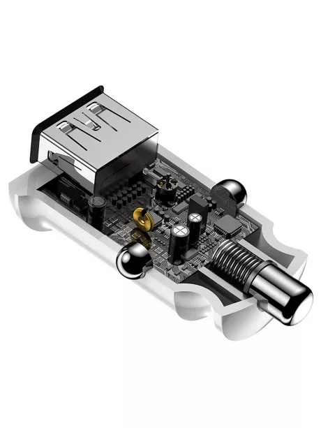 автомобильное зарядное устройство Baseus Grain white