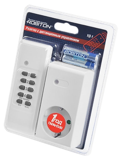 розетка умная с пультом ДУ Robiton УД-1 белый