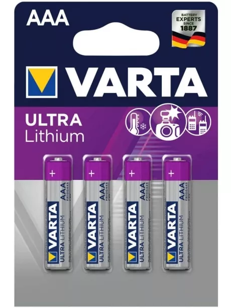 батарейки (4 шт.) Varta FR03/AAA ULTRA LITHIUM 6103-4BL 