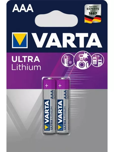 батарейки (2 шт.) Varta FR03/AAA ULTRA LITHIUM 6103-2BL 